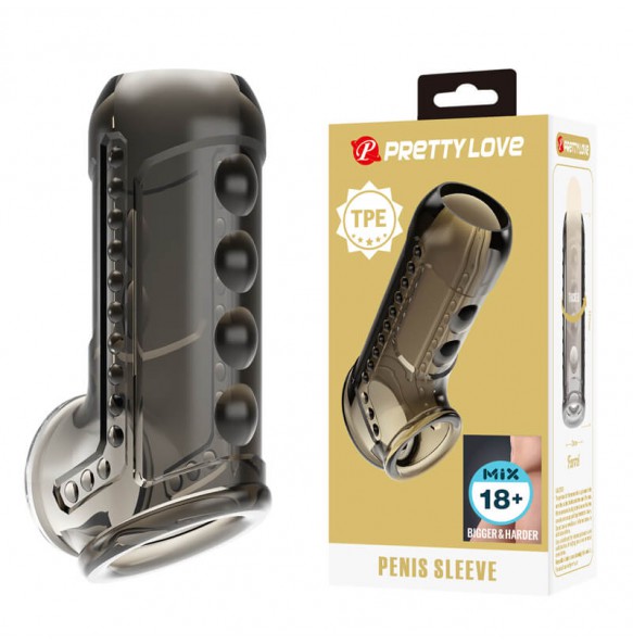 PRETTY LOVE - Farrel Men's Penis Sleeve (Transparent Black)